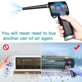 img 2 attached to 💨 Rechargeable Electric Air Duster for Keyboard Cleaning - 6000mAh Battery, Cordless & Powerful – Energy-Efficient Alternative to Compressed Gas Cans – Ideal Air Blower for Electronics & Computers