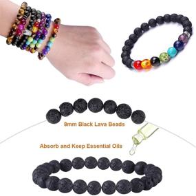 img 1 attached to 📿 625Pcs Lava Stone Beads Crystal Glass Chakra Beads Kit with Spacer Beads and Jewelry Findings - Necklace Chain Accessories for Essential Oils Diffuser, Adult DIY Jewelry Necklace