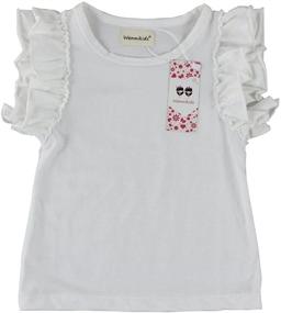 img 3 attached to 👚 Wennikids Little Girls' Double Ruffle Solid Tank Top - Stylish and Versatile Sleeveless Shirt!"