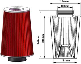 img 1 attached to 🔥 Высокопроизводительный набор холодного воздушного поглощения и теплозащиты фильтра для Dodge 1994-2001 Ram 1500 и 1994-2002 Ram 2500 V8 5.2L 5.9L (красный)
