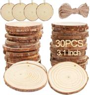ourwarm set of 30 natural wood slices, 2.8-3.1 inches craft wood kit unfinished predrilled wooden circles with hole tree slices for diy crafts christmas ornaments holiday hanging decorations logo