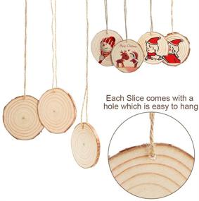 img 2 attached to OurWarm Set of 30 Natural Wood Slices, 2.8-3.1 Inches Craft Wood Kit Unfinished Predrilled Wooden Circles with Hole Tree Slices for DIY Crafts Christmas Ornaments Holiday Hanging Decorations