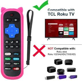 img 1 attached to 📱 Motiexic Universal Remote Control for TCL Roku TV, 2020 Update Version with 8 Channel Shortcuts and Stylish Green Pink Protective Case