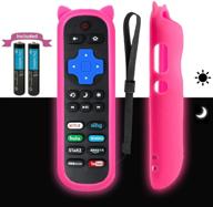 📱 motiexic universal remote control for tcl roku tv, 2020 update version with 8 channel shortcuts and stylish green pink protective case logo