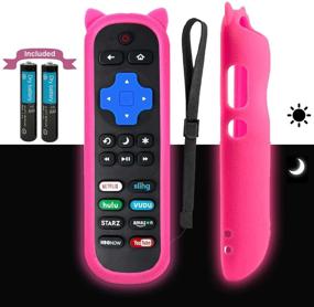 img 4 attached to 📱 Motiexic Universal Remote Control for TCL Roku TV, 2020 Update Version with 8 Channel Shortcuts and Stylish Green Pink Protective Case