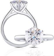 💍 doveggs 3ct 9mm g-h-i heart arrows cut moissanite engagement ring: stunning sterling silver design for women logo