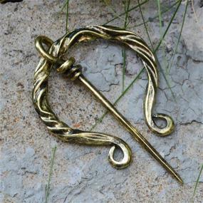 img 1 attached to 🪡 Authentic QIHOO Vintage Viking Norse Fibula Penannular Brooch: Exquisite Apron Buckle Clasp Cloak Pin