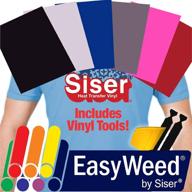 🎁 siser heat transfer vinyl 12x15 inch starter bundle with vinyl wrap toolkit - 6 color pack, yellow detailer squeegee, and felt edges logo