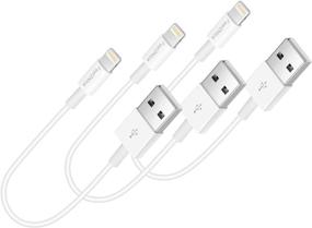 img 2 attached to 📱 FEEL2NICE Short Lighting Cable - 10 Pack 7-Inch iPhone Cord for Fast Charging and Data Sync, Compatible with iPhone X XS Max XR / 8/8 Plus / 7/7 Plus / 6/6 Plus / 5S / iPad / iPod - White