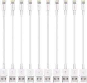 img 4 attached to 📱 FEEL2NICE Короткий кабель Lightning - 10 штук 7-дюймовый iPhone кабель для быстрой зарядки и синхронизации данных, совместимый с iPhone X XS Max XR / 8/8 Plus / 7/7 Plus / 6/6 Plus / 5S / iPad / iPod - белый