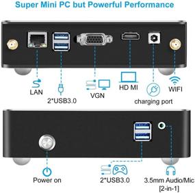 img 1 attached to 💻 HongTu Windows 10 Mini PC: Core i3, 8GB RAM, 128GB SSD, Dual WiFi, HDMI & More!