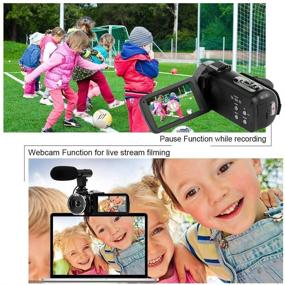 img 1 attached to High-quality 4K 48MP WiFi YouTube Camcorder with Night Vision 🎥 and Lens Hoods: Perfect for Vlogging, Blogging, and Digital Video Recording