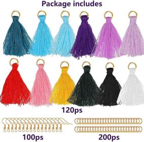 img 3 attached to 120pcs Multicolored DIY Tassels & 100pcs Gold Plated Earring Hooks with 200 Jump Rings – Ideal for Earring Jewelry Making, DIY Crafts & Accessories