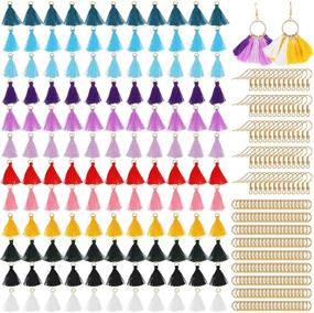 img 4 attached to 120pcs Multicolored DIY Tassels & 100pcs Gold Plated Earring Hooks with 200 Jump Rings – Ideal for Earring Jewelry Making, DIY Crafts & Accessories