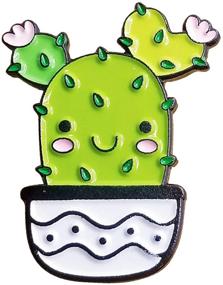 img 2 attached to 🌵 Set of 3 Cute Cactus Enamel Pins - 2 Adorable Cactus Girls and 1 Cactus Guy - 1 Inch Funny Backpack, Hat, Clothing, and Jean Pins - Charming Accessories for Cute Jewelry
