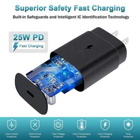 img 1 attached to ⚡ Super Fast Type C Charger: 25W USB C Charger for Samsung Galaxy S21/S21 Ultra/S21 Plus/S20/Note 20/Note 10/S20 Ultra/S20 Plus/Note 20 Ultra/Note 10 Plus/Z Fold 3 - 5FT Type C Charger Cable [2-Pack]