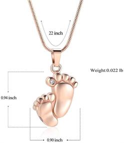 img 3 attached to 👶 Stainless Steel Footprint Cremation (Ashes) Pendant Necklace - Mini Urns Jewelry for Baby Foot Memorial Keepsake & Ashes Holder