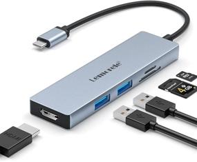 img 4 attached to 🔌 Лемореле USB C Hub 5-в-1: 4K 3D HDMI, порты USB 3.0, считыватель SD/TF-карт - совместим с MacBook Air 2020, Dell XPS 15, Surface Go 2, Chromebook Pixel USB C Hub