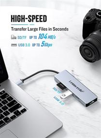 img 2 attached to 🔌 Лемореле USB C Hub 5-в-1: 4K 3D HDMI, порты USB 3.0, считыватель SD/TF-карт - совместим с MacBook Air 2020, Dell XPS 15, Surface Go 2, Chromebook Pixel USB C Hub