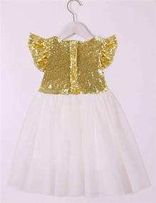 img 3 attached to 👸 Sparkling Princess: Cilucu Girl Sequin Ruffle Dress Tutu Flower Girls Dress for a Shimmering Charm