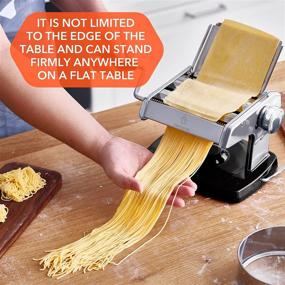 img 2 attached to 🍝 Befano Manual Pasta Maker: Stainless-Steel Pasta Machine with 6 Adjustable Thickness Settings and Pasta Cutter - Removable Design with Suction Cup for Easy Operation