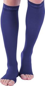 img 4 attached to 🧦 Doc Miller Open Toe Compression Socks - 1 Pair Support Stockings for Women & Men with 20-30mmHg Pressure for Travel, DVT, Shin Splints, Varicose Veins - Medical Grade Nurses Legging (Dark Blue, X-Large Tall)