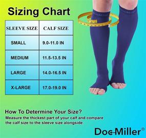 img 3 attached to 🧦 Doc Miller Open Toe Compression Socks - 1 Pair Support Stockings for Women & Men with 20-30mmHg Pressure for Travel, DVT, Shin Splints, Varicose Veins - Medical Grade Nurses Legging (Dark Blue, X-Large Tall)