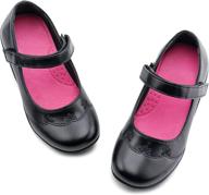 👧 jabasic girls black wedge dress shoes for school uniform logo