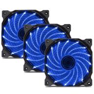 🖥️ enhance cooling performance with uphere 3-pack long life computer case fan 120mm - 15led blue,15b3-3 logo