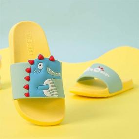 img 2 attached to 🦖 Maybolury Boys Girls Dinosaur Slippers Slide Sandals - Kids Indoor Outdoor Beach Pool Sandals with Anti-Slip Shower Slide – Comfy Home Slippers