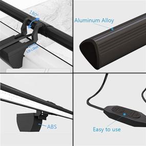 img 1 attached to 💡 Aogled Computer Monitor Light Bar - USB Powered Dimmable Clamp Lamp with Eye Protection for E-reading, Adjustable Brightness and Color Temperature - Over Monitor Light Bar in Black