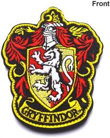 img 1 attached to Gryffindor House Hogwarts Crest Logo Patches Set - ODSP Compatible 🦁 | Iron-On & Sewn Decoration Appliques, Full Color Embroidered | Emblem Badges Signs