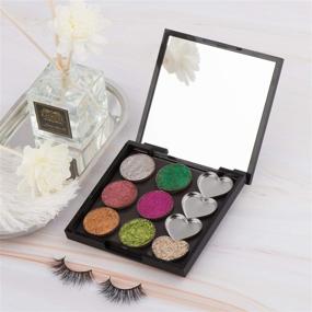 img 1 attached to 💗 Allwon 56 Pack: Magnetic Heart Shape Metal Pans for Magnetic Makeup Palette - Empty Eyeshadow Pans