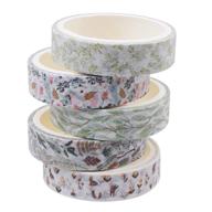 🌸 fantye 5 rolls vintage floral washi tapes set - masking decorative tape for scrapbook journals, crafts - 13 yards per roll logo