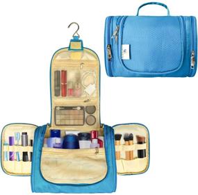 img 4 attached to 🧳 Cooger Hanging Travel Toiletry Bag - Waterproof, Large Capacity, Multi-compartment - Ideal for Women's Cosmetics & Men's Toiletries