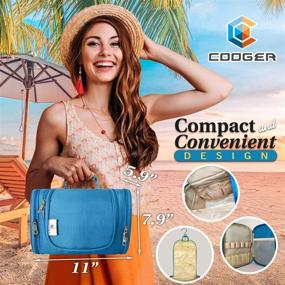 img 3 attached to 🧳 Cooger Hanging Travel Toiletry Bag - Waterproof, Large Capacity, Multi-compartment - Ideal for Women's Cosmetics & Men's Toiletries