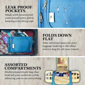 img 1 attached to 🧳 Cooger Hanging Travel Toiletry Bag - Waterproof, Large Capacity, Multi-compartment - Ideal for Women's Cosmetics & Men's Toiletries