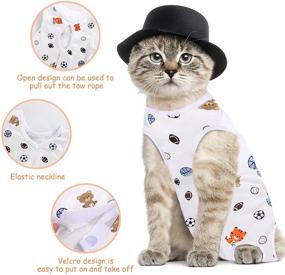 img 3 attached to 🐱 URATOT Cat Recovery Suit: 4-Piece Set for Post-Surgery Healing & Skin Conditions