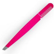 🛍️ bogo sale limited time offer - amaok eyebrow tweezer with comb - slant tip, bright pink - details below logo