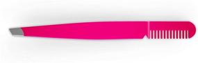 img 3 attached to 🛍️ BOGO SALE Limited Time Offer - Amaok Eyebrow Tweezer with Comb - Slant Tip, Bright Pink - Details Below