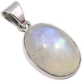 img 1 attached to SilverStarJewel Sterling Rainbow Moonstone Necklace