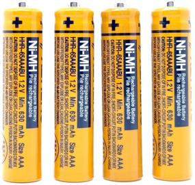img 4 attached to Pack of 4 AAA 1.2V 630mAh Rechargeable NI-MH Batteries for Panasonic Cordless Phone HHR-65AAABU
