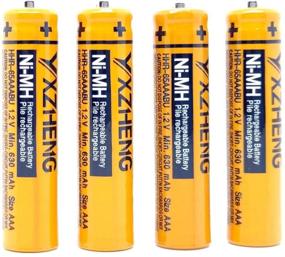 img 1 attached to Pack of 4 AAA 1.2V 630mAh Rechargeable NI-MH Batteries for Panasonic Cordless Phone HHR-65AAABU