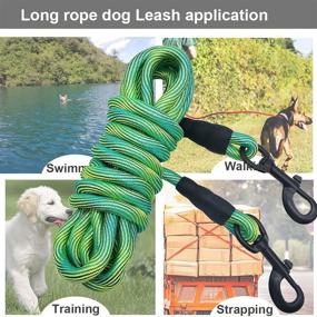 img 1 attached to BTINESFUL 8ft/12ft/20ft/30ft/50ft Dog Tie-Out Check Cord Leash, Long Recall Training Lead Leash - Ideal for Large, Medium, Small Dogs Training, Playing, Camping, Backyard
