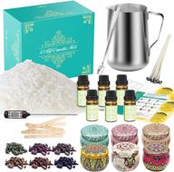 🕯️ soy wax candle making kit - craft gift set for kids and adults | includes 2lb soy wax, 6 fragrant scents, 6 vibrant dyes, 6 tins with wicks, 900ml melting pot, and more logo