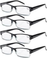 eyekepper reading glasses-4 pack black-clear frame: stylish two-tone reader eyeglasses for women and men logo