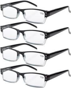 img 4 attached to Eyekepper Reading Glasses-4 Pack Black-Clear Frame: Stylish Two-Tone Reader Eyeglasses for Women and Men