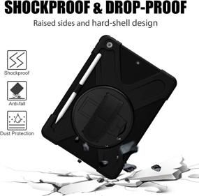 img 3 attached to ORIbox Anti-Fall Case for New iPad 8th/7th 10.2'', Hybrid Shockproof Rugged Drop Protection Cover with Kickstand - Black