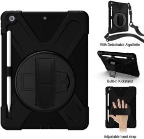 img 2 attached to ORIbox Anti-Fall Case for New iPad 8th/7th 10.2'', Hybrid Shockproof Rugged Drop Protection Cover with Kickstand - Black
