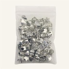 img 1 attached to 🔮 iloveDIYbeads 60pcs Tibetan Silver Big Hole Beads - Perfect for European Bracelets Crafting